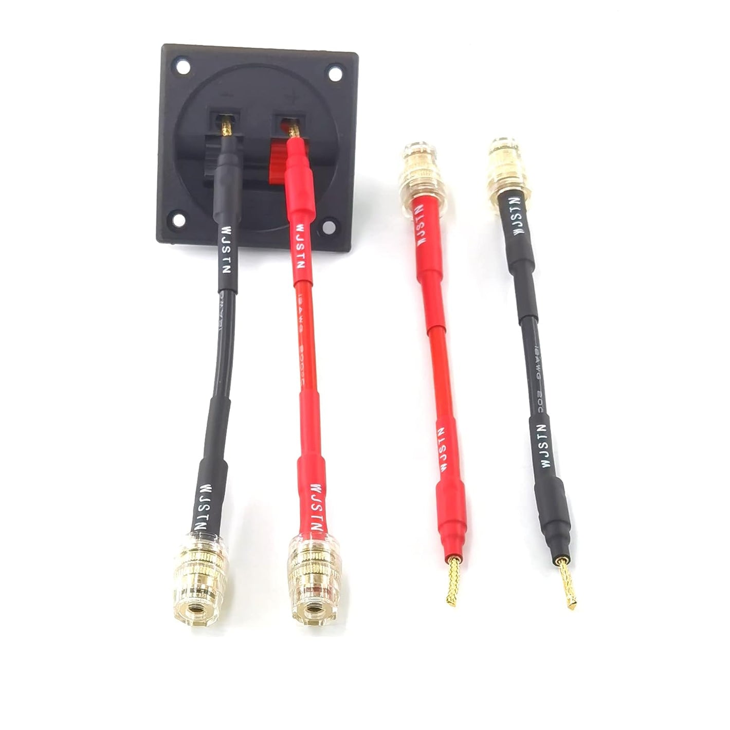 WJSTN Flex Pin Banana Plugs to 4mm Female Banana (2 pairs)