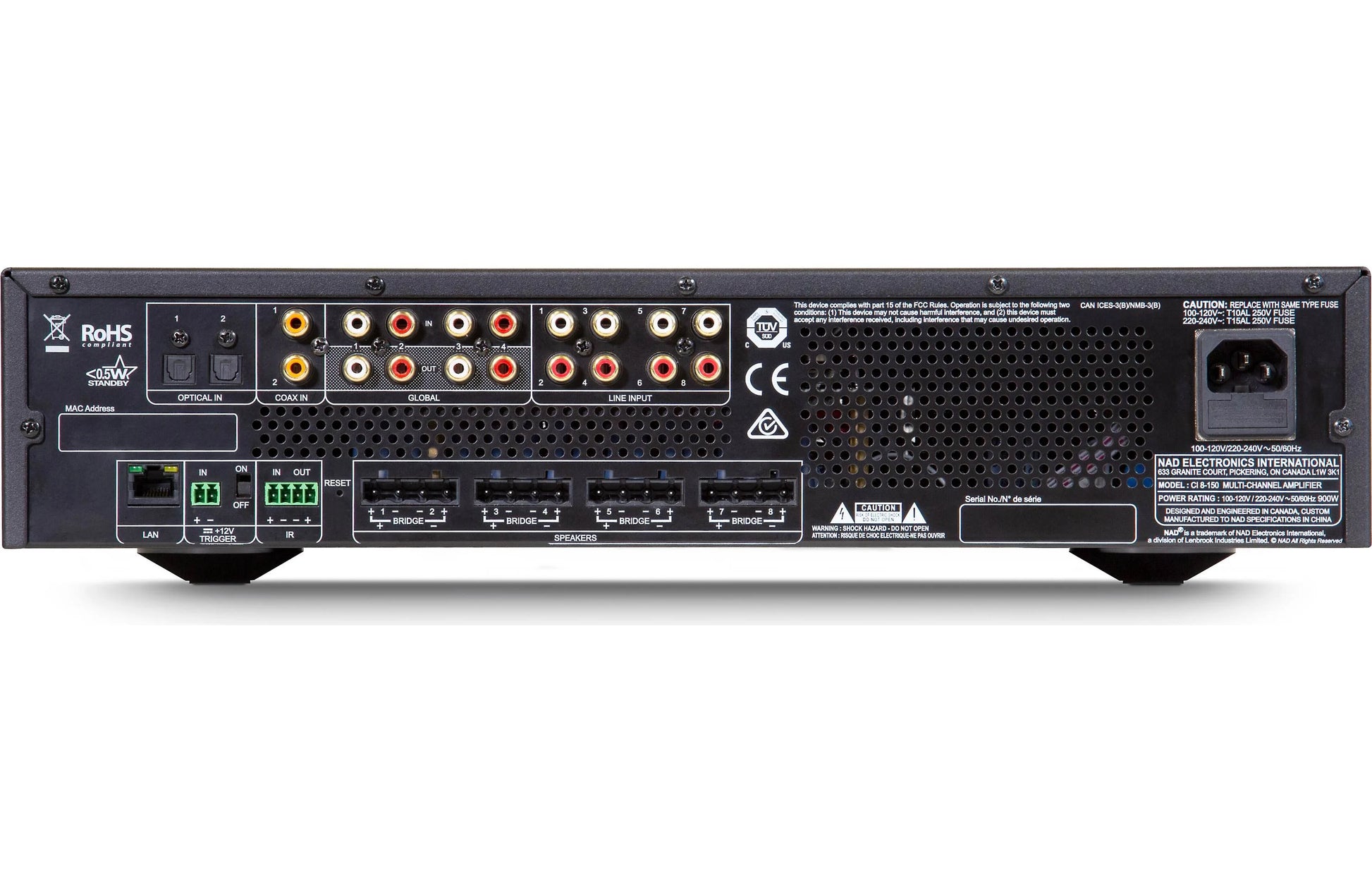 NAD CI 8-150 DSP V2 8-channel multi-room power amplifier - Just Audio HiFi